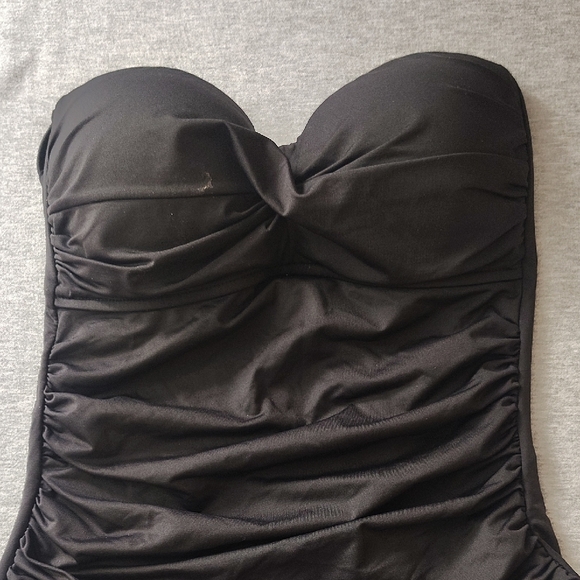 Black Strapless WOMENS ANNE COLE BEAUTIFUL SWIMSUIT SWIMWEAR ONE-PIECE SUIT - Picture 6 of 16